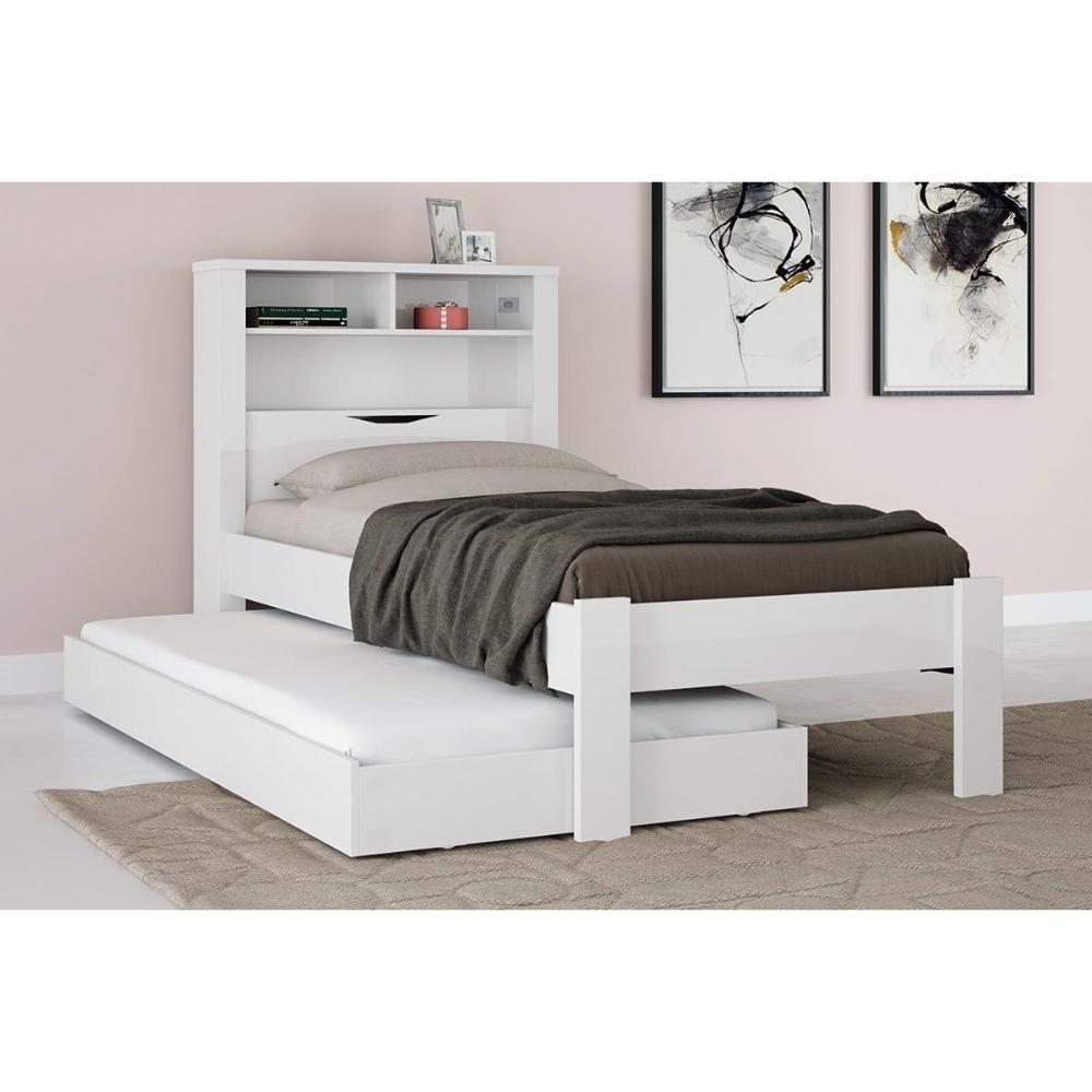 Cama Solteiro Invicta c/Auxiliar Branco - Santos Andirá - 1