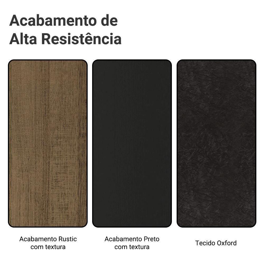 Conjunto Sala De Jantar Mesa Tampo De Madeira 6 Cadeiras Rustic/preto/oxford Allegro Madesa Rustic/preto/oxford - 9