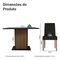 Conjunto Sala De Jantar Mesa Tampo De Vidro 4 Cadeiras Rustic/preto/oxford Reale Madesa Rustic/preto/oxford - 3