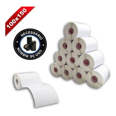 5 Rolos Etiqueta 10x15 100x150 Couche Serrilha E-commerce Co