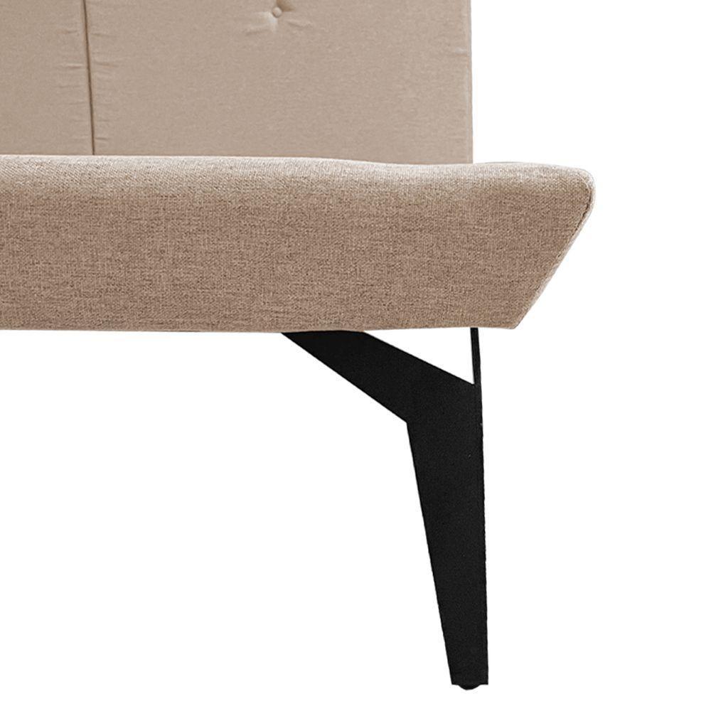 Cama Japonesa Toquio Queen Com Cabeceira Almofada Linho Bege - 3