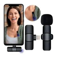 Microfone De Lapela Condensador Sem Fio Celular Ios Gravacao Live 20m Iphone Ipad Lightning Profissional - 6