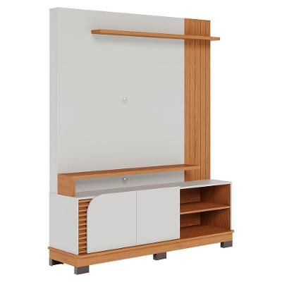 Estante Home TV 65 Polegadas 2 Portas 152 Cm Jurere Colibri Off White Matte Freijo