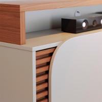 Estante Home TV 65 Polegadas 2 Portas 152 Cm Jurere Colibri Off White Matte Freijo - 2