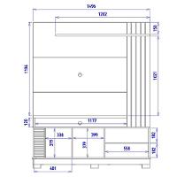 Estante Home TV 65 Polegadas 2 Portas 152 Cm Jurere Colibri Off White Matte Freijo - 8