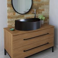 Cuba De Apoio Para Banheiro Em Marmore Sintetico 941012 Preto - 5