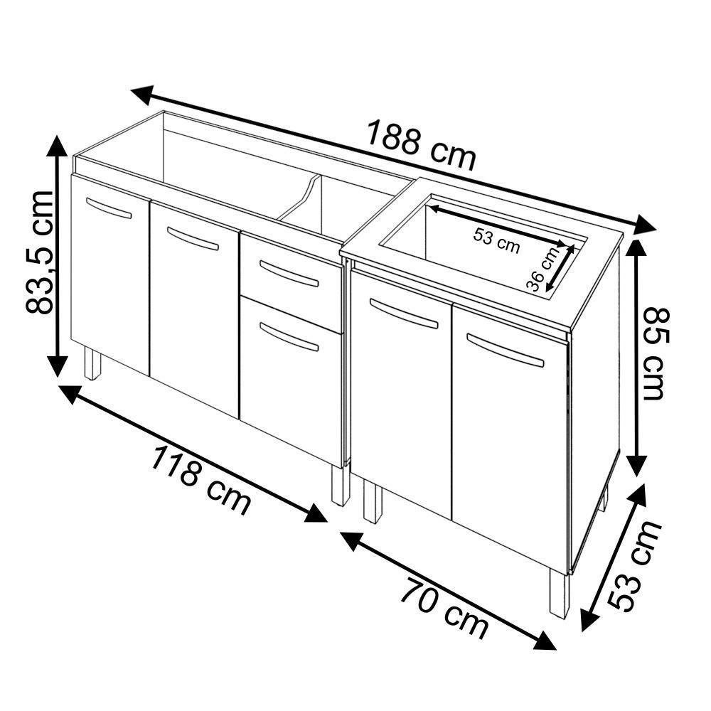 Balcao Pia 120cm E Cooktop 4 Bocas Mobbs Branco - 4