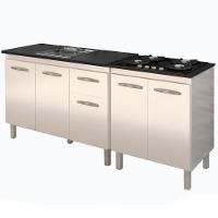 Balcao Pia 120cm E Cooktop 4 Bocas Mobbs Branco - 1