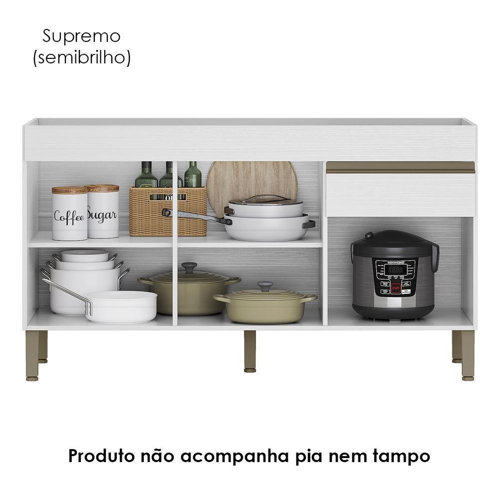 Balcao Para Pia 3 Portas 1 Gaveta 150 Cm Line Ktp Supremo - 5