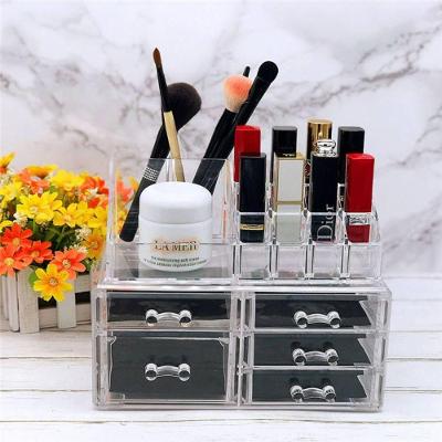 Organizador De Maquiagem Acrilico 5 Gavetas 16 Divisorias Porta Batom Cosmeticos Pinceis Caixa Para Esmalte E Joias Esta