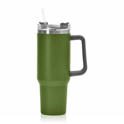 Copo Térmico Aço Inox 1200ml Caneca C/ Alça Canudo água Gelada Quente Verde