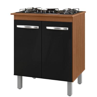 Balcao Com Tampo 70cm Para Cooktop 5 Bocas 9255 Mobbs Savana Preto