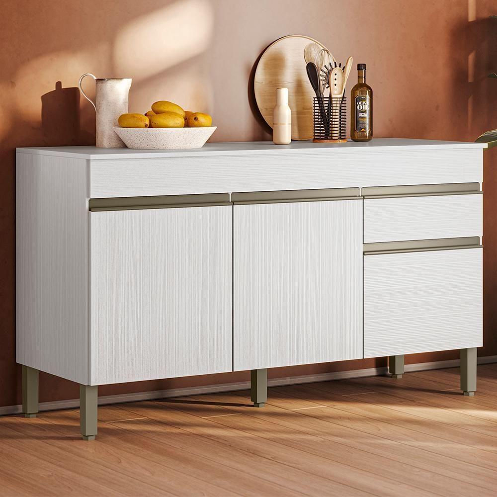 Balcao Com Tampo 3 Portas 1 Gaveta 150 Cm Line Ktp Supremo - 2