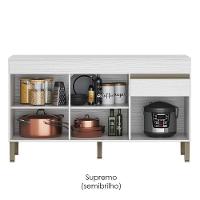 Balcao Com Tampo 3 Portas 1 Gaveta 150 Cm Line Ktp Supremo - 5