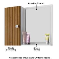 Armario Espelheira 1 Porta 57 Cm Genova Bechara Branco Ripado - 5