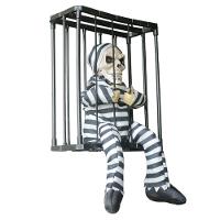 Boneco Halloween Esqueleto Na Jaula Com Sensor E Movimento - 8