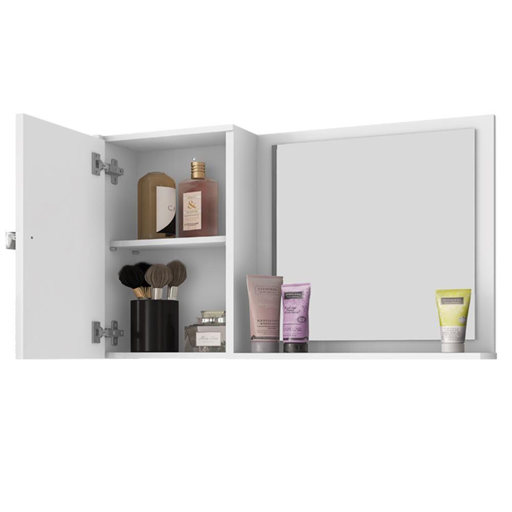 Armario Espelheira 1 Porta 57 Cm Genova Bechara Branco - 4