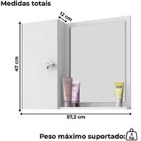 Armario Espelheira 1 Porta 57 Cm Genova Bechara Branco - 3