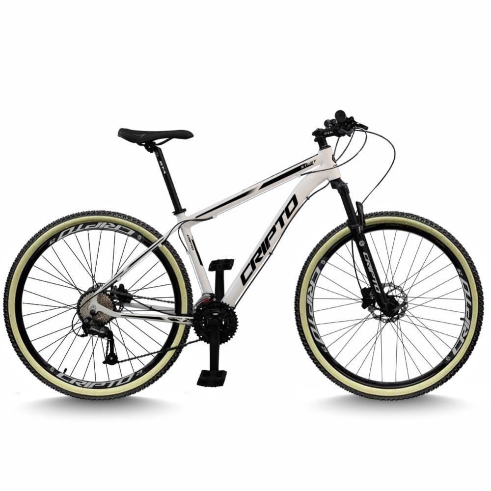 Bicicleta Aro 29 Cripto 24 Marchas Freios Disco E Suspensão Pneu Bege - Branco/preto - 21" Branco/preto - 1