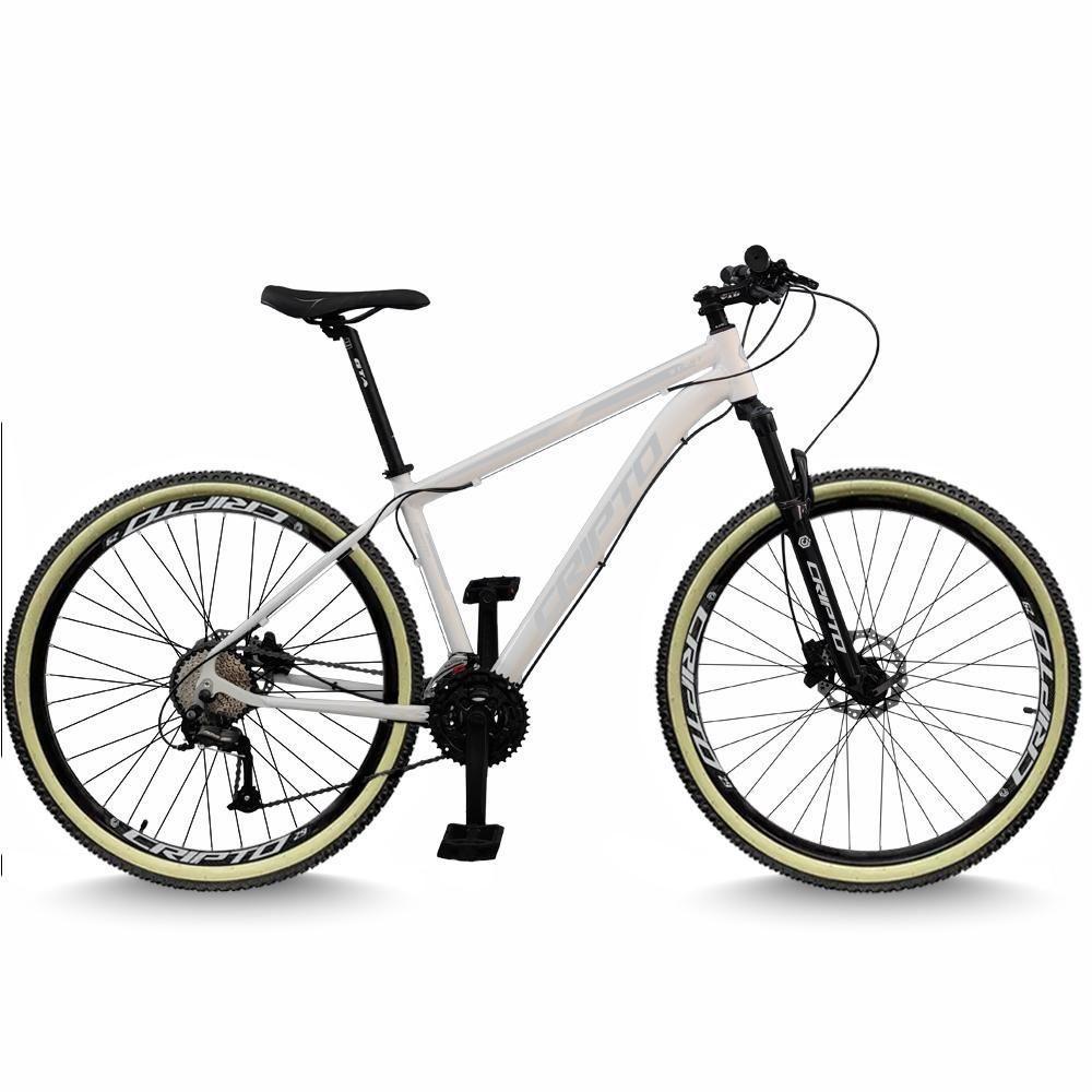 Bicicleta Aro 29 Cripto 24 Marchas Freios Disco E Suspensão Pneu Bege - Branco/prata - 15" Branco/prata - 1