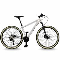 Bicicleta Aro 29 Cripto 24 Marchas Freios Disco E Suspensão Pneu Bege - Branco/prata - 17" Branco/prata - 1