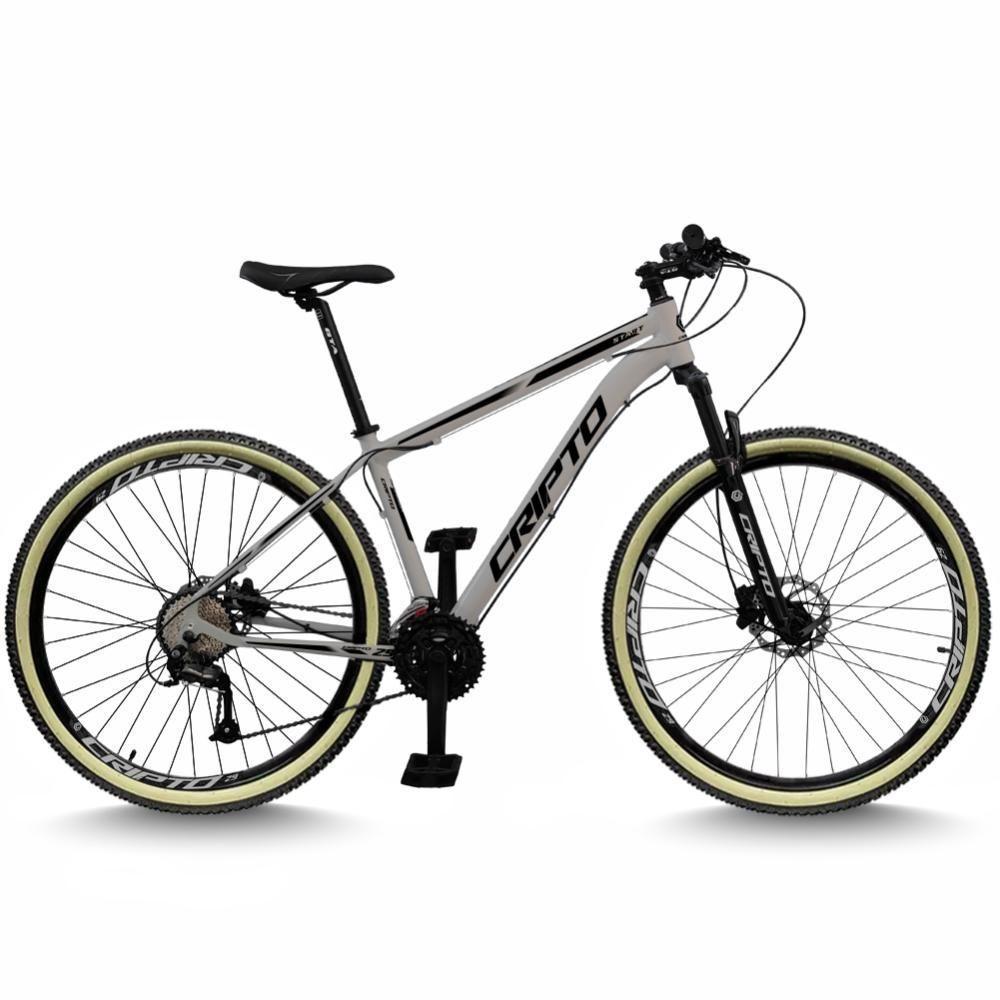 Bicicleta Aro 29 Cripto 24 Marchas Freios Disco E Suspensão Pneu Bege - Prata/preto - 17" Prata/preto - 1