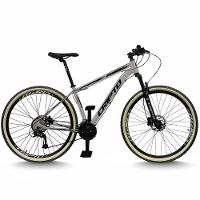 Bicicleta Aro 29 Cripto 24 Marchas Freios Disco E Suspensão Pneu Bege - Prata/preto - 17" Prata/preto - 1