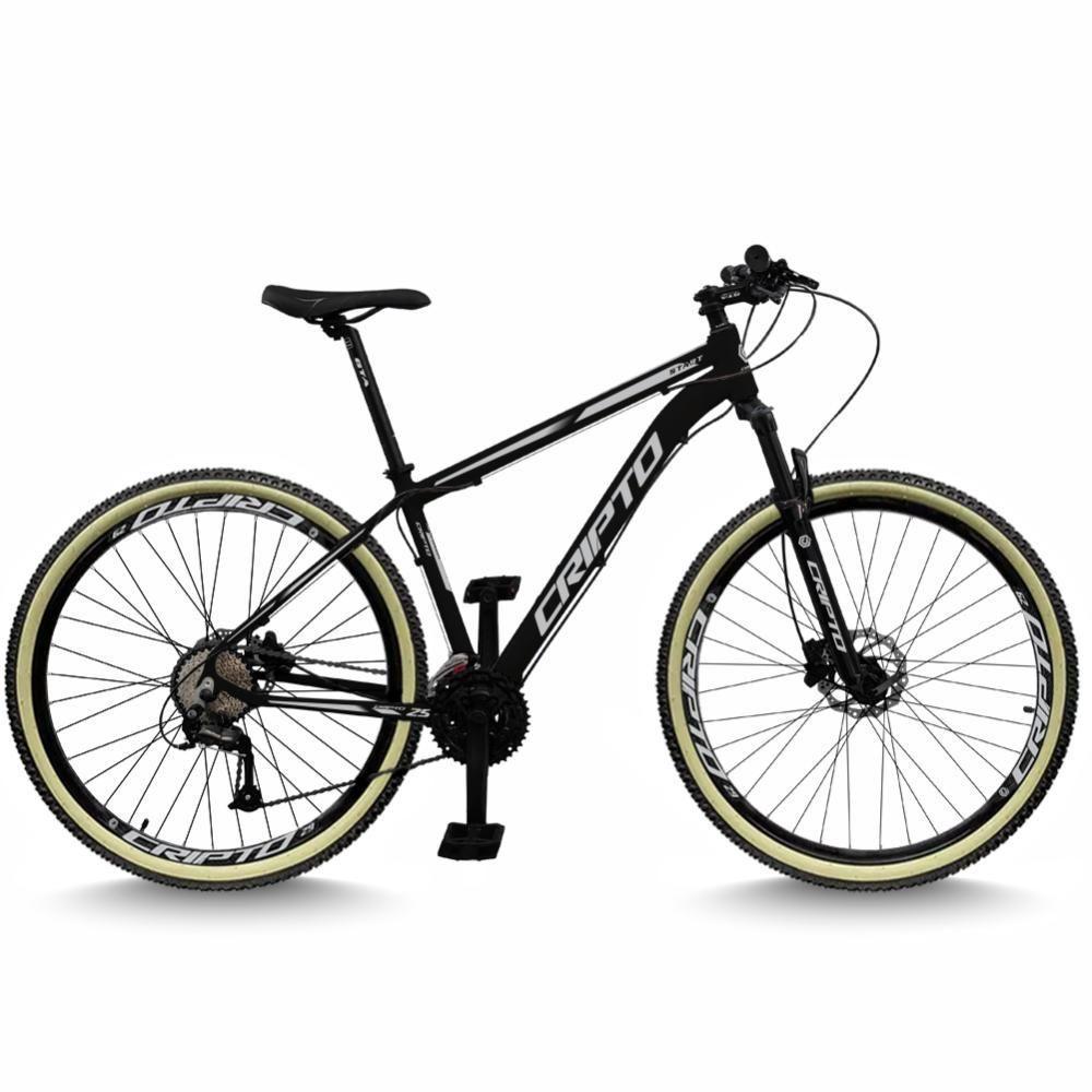 Bicicleta Aro 29 Cripto 24 Marchas Freios Disco E Suspensão Pneu Bege - Preto/prata - 17" Preto/prata - 1