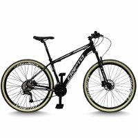 Bicicleta Aro 29 Cripto 24 Marchas Freios Disco E Suspensão Pneu Bege - Preto/prata - 17" Preto/prata - 1