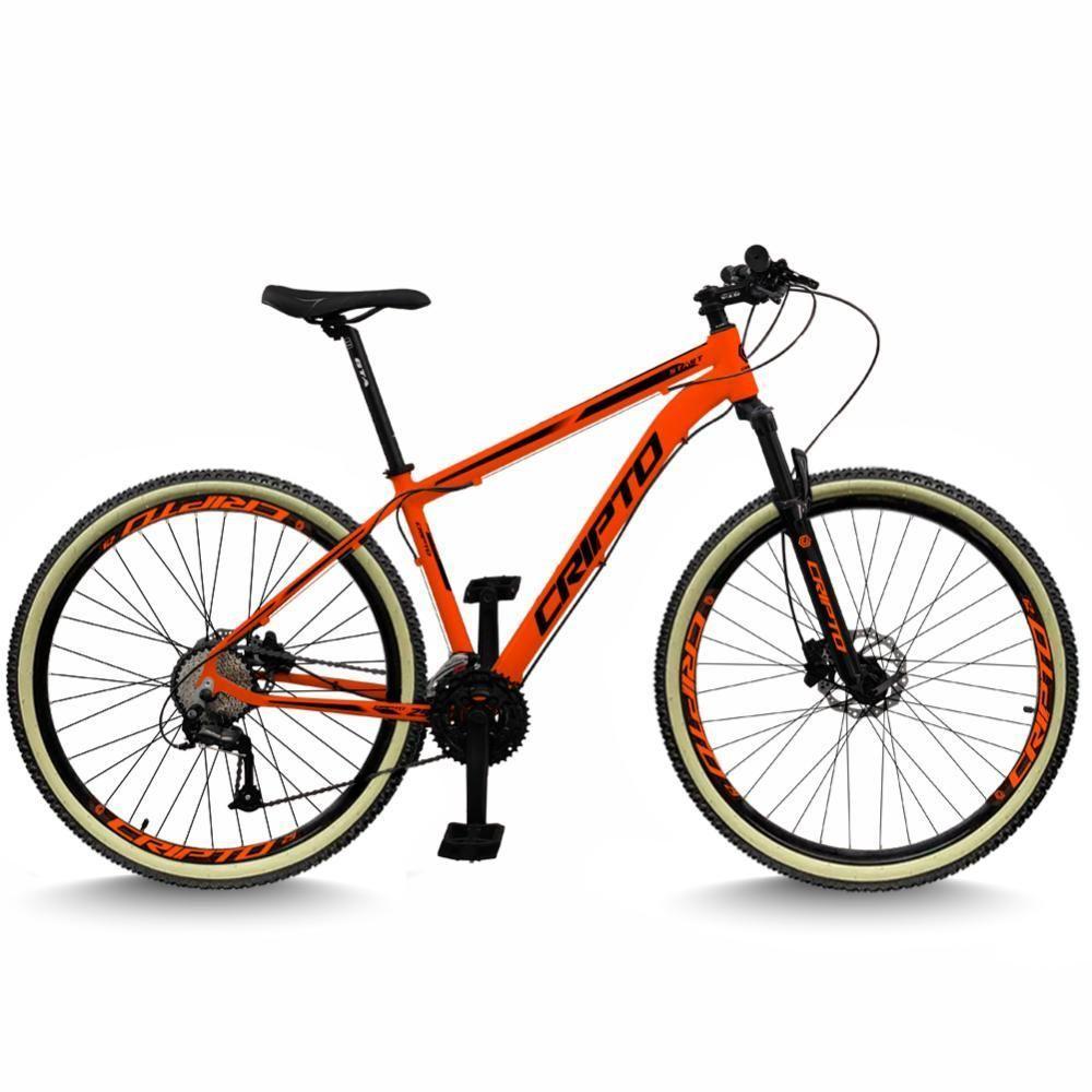 Bicicleta Aro 29 Cripto 24 Marchas Freios Disco E Suspensão Pneu Bege - Laranja/preto - 17" Laranja/preto - 1