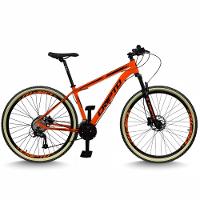 Bicicleta Aro 29 Cripto 24 Marchas Freios Disco E Suspensão Pneu Bege - Laranja/preto - 17" Laranja/preto - 1