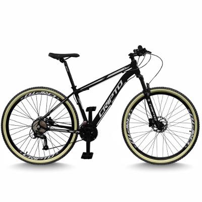 Bicicleta Aro 29 Cripto 24 Marchas Freios Disco E Suspensão Pneu Bege - Preto/prata - 15" Preto/prata