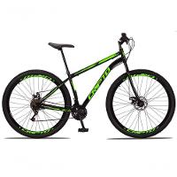 Bicicleta Aro 29 Aço Carbono 21v Cripto Freios A Disco Garfo - Preto/verde - 17 Preto/verde - 1