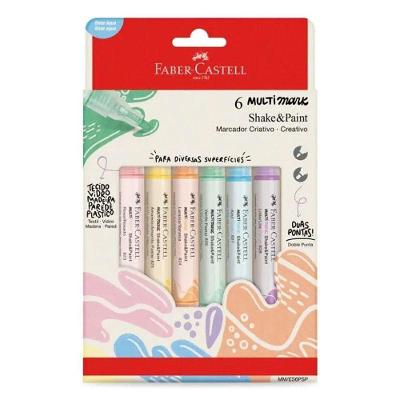 Kit Marcador Criativo Multimark Multisuperfície Mmes6psp 6 Cores Pastel - Faber Castell