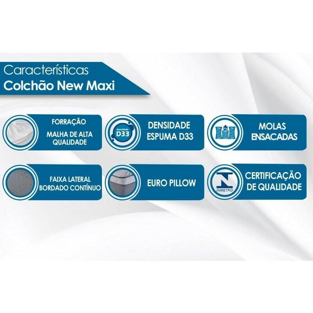 Cama Box Casal: Colchão Molas Ensacadas Luckspuma MasterPocket New Maxi + Base CRC Suede Gray(138x188) - 2