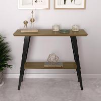 Aparador Davi 90x30 Tampo Mdf 30mm Pé Em Madeira Freijó/pés Preto - 1