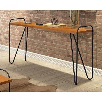 Aparador Com Pés Em Metal Tubular Gênova Pinus - Metal Preto - Luapa