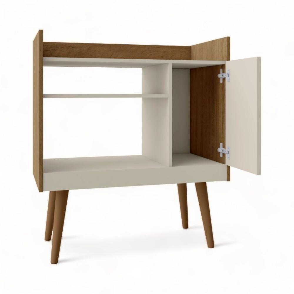 Aparador Com Nichos Café Ii Cinamomo E Off White Bechara - 2