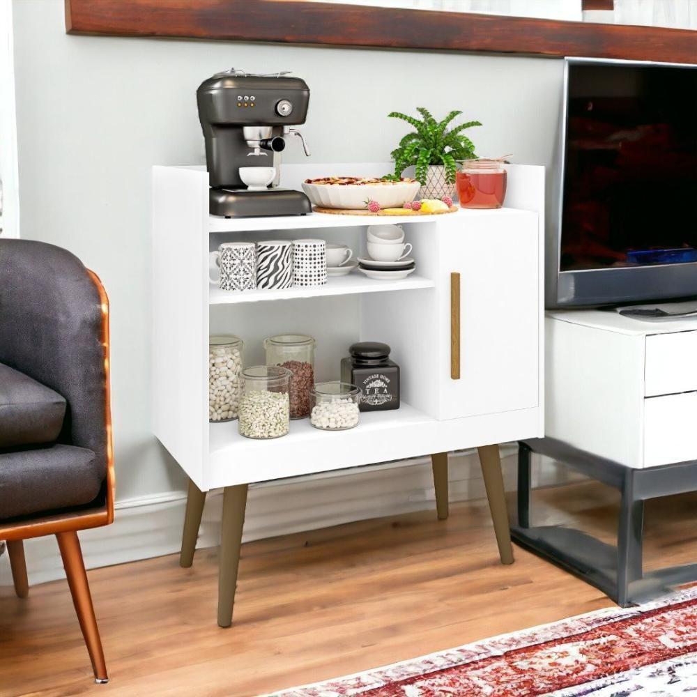 Aparador Com Nichos Café Ii Branco Bechara - 1