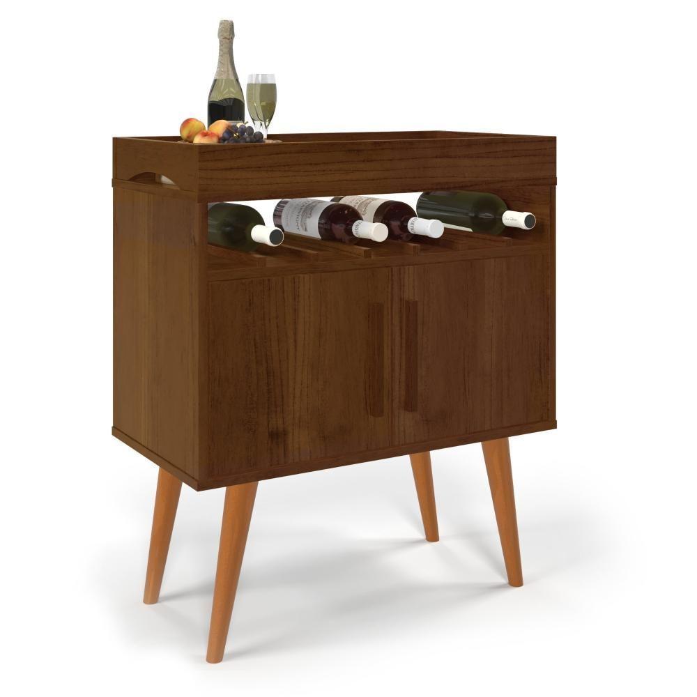 Aparador Café Drink Com Portas Pés Em Madeira Pinus Canela - 2