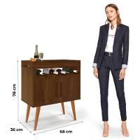 Aparador Café Drink Com Portas Pés Em Madeira Pinus Canela - 3