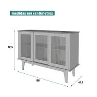 Aparador Buffet Detroit 03 Portas Off White/nature - Tebarrot - 4