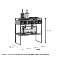 Aparador Adega Bar Branco/cobre Com Prateleira E Nichos Para Vinhos - Pleno - 3