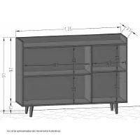 Aparador 03 Portas Quartzo Cinamomo E Off White Bechara - 3