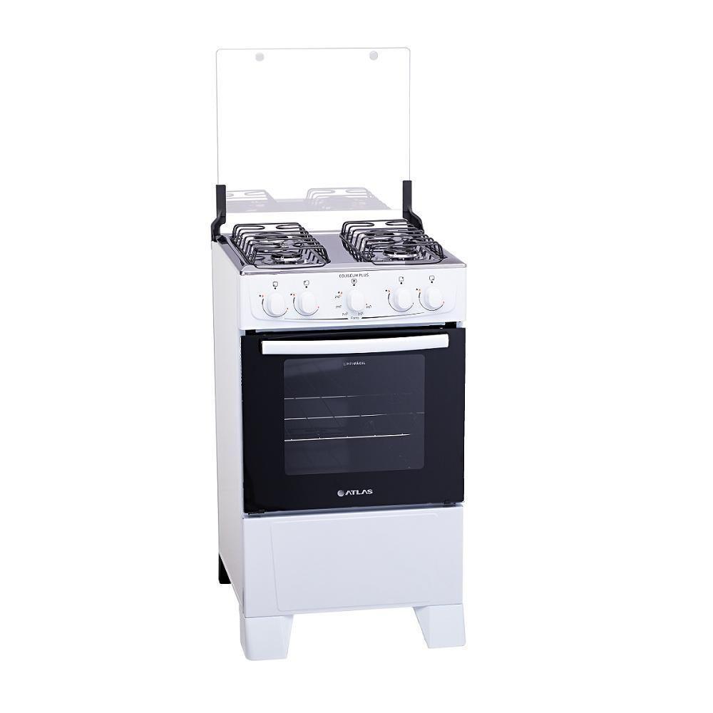 Fogão Atlas 4 Bocas Mesa De Inox Coliseum Plus Branco - 2