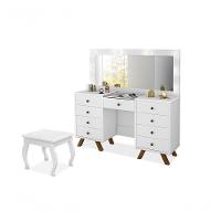 Penteadeira Camarim Com Espelho E Banqueta Mila Branco - 2