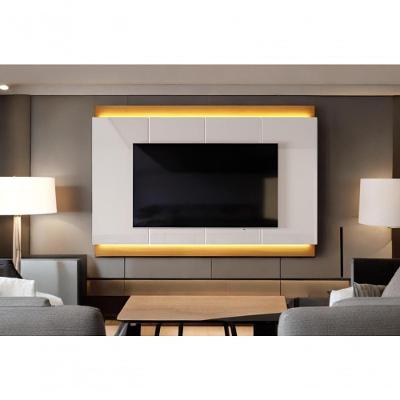 Painel Marrocos 207cm P- Tvs Até 75 - Jequitiba- Off White Perolizado