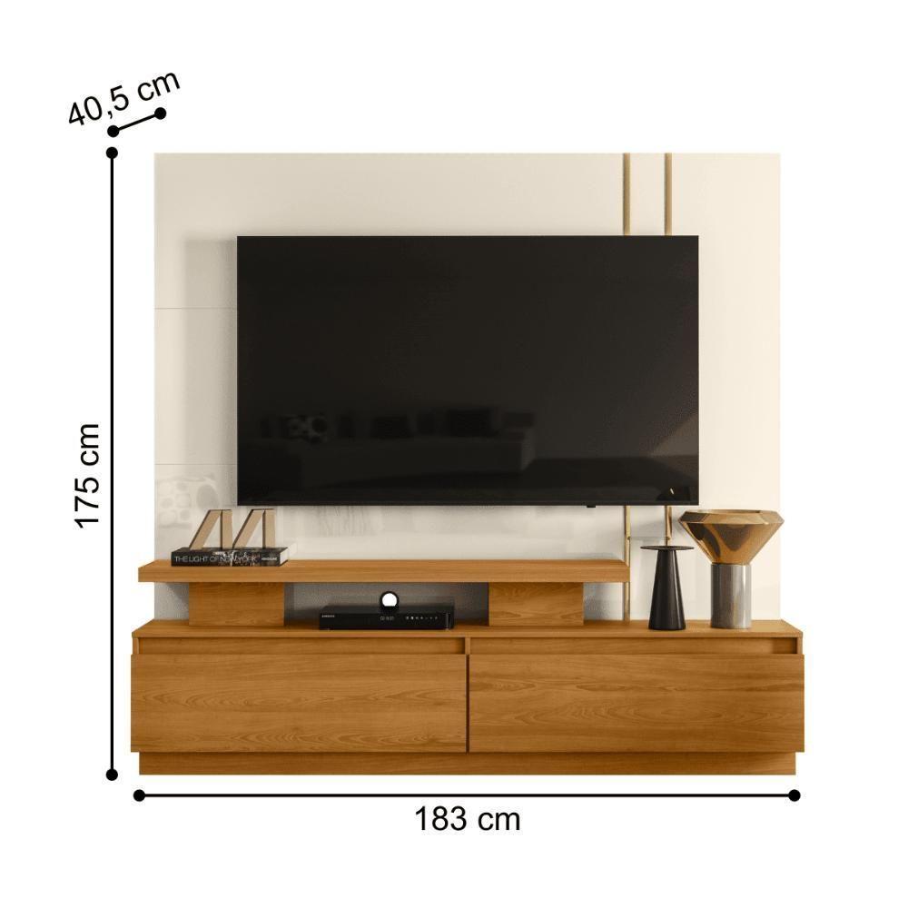 Home Theater New Minerva Com Painel Cinamomo-off-white - 2