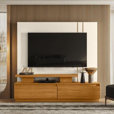 Home Theater New Minerva Com Painel Cinamomo-off-white