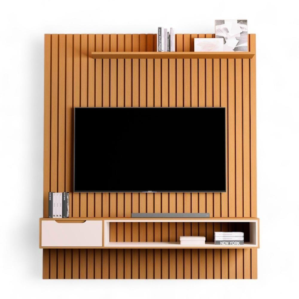 Home Para Tvs 80 Tucumã Ripado 1.8 Nature Jb Móveis - 2